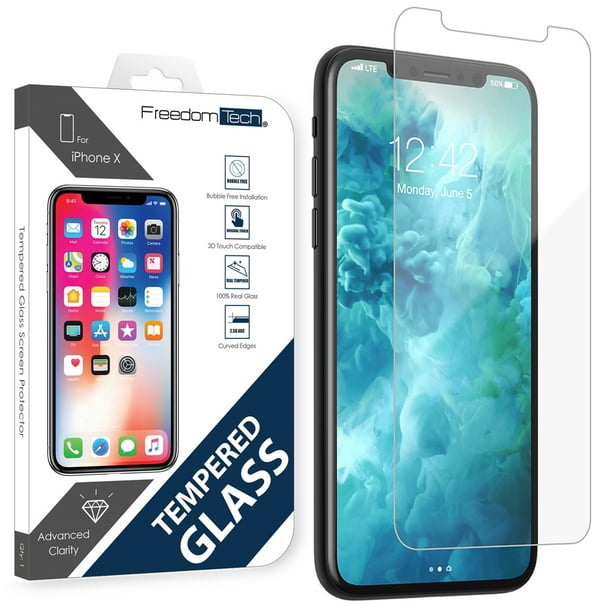 iPhone X Screen Protector, FREEDOMTECH Tempered Glass Screen Protector