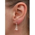 thumbnail image 3 of Love Paris Eiffel Tower Crystal Stud Dangle Earrings (GOLD) Parisian, 3 of 5