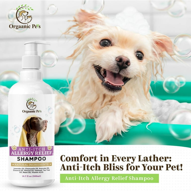 Anti Itch Dog Shampoo with 9 Natural Essential Oils and Ingredients RELIEVES discomfort from Skin Allergies Moisturizing Anti inflammatory