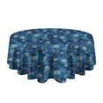 thumbnail image 5 of Blue Christmas Snowflake Pattern Round Tablecloth 60"x60",Wrinkle Wipeable Table Cloth for Kitchen Dining Room Picnic Patio Party, 5 of 6