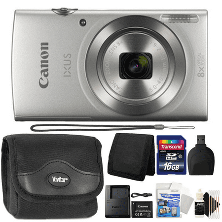 Canon Ixus 185 / Elph 180 20MP Digital Camera Silver with 16GB Complete Accessory