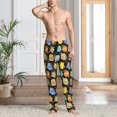 thumbnail image 4 of JUNZAN Men's Pajama Pants Cartoon Bird Owl Sleepwear Pants PJ Bottoms Drawstring and Pockets, 4 of 5