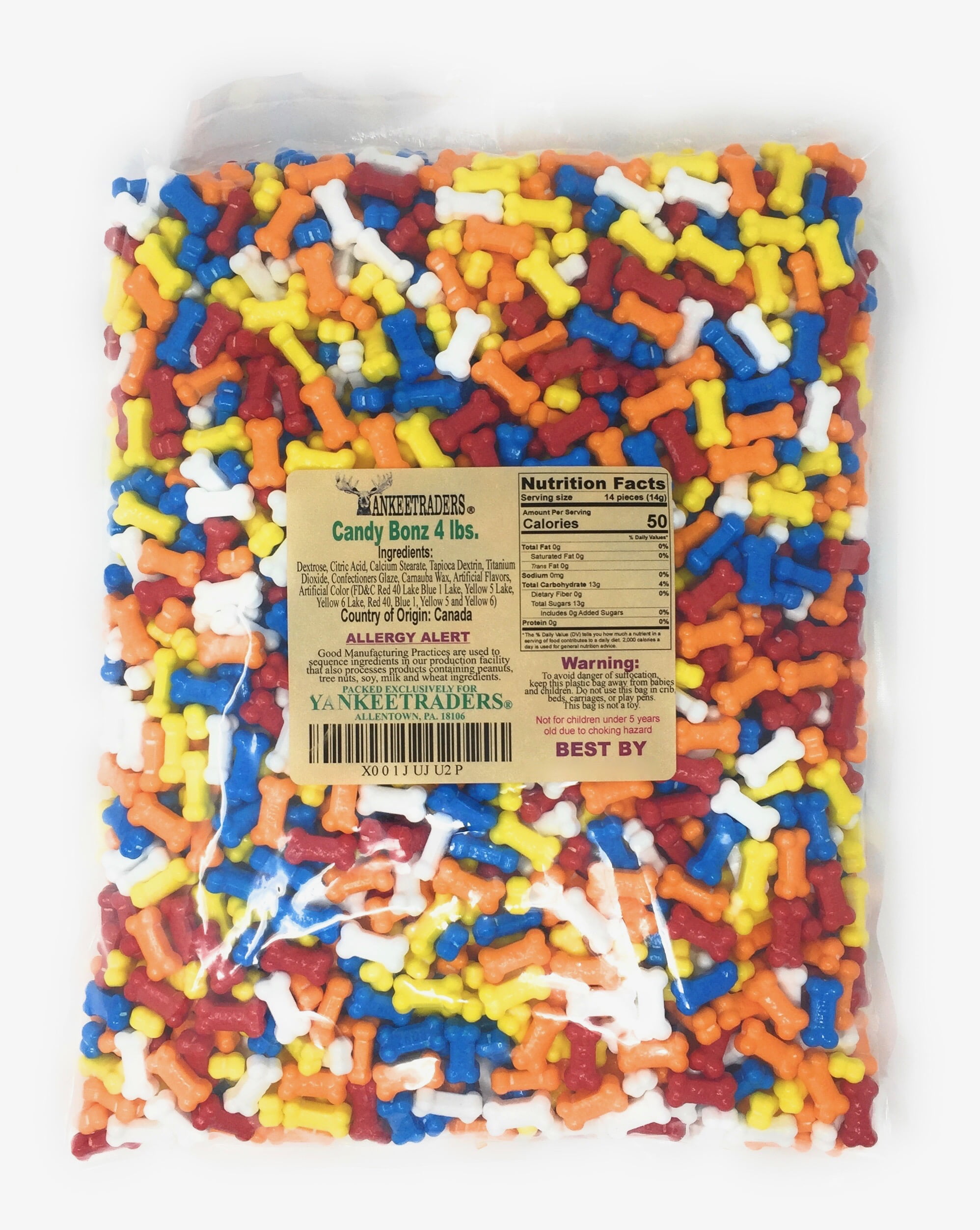 Candy Bonz, Assorted Dog Bone Shaped Candy, 4 lb. Bag