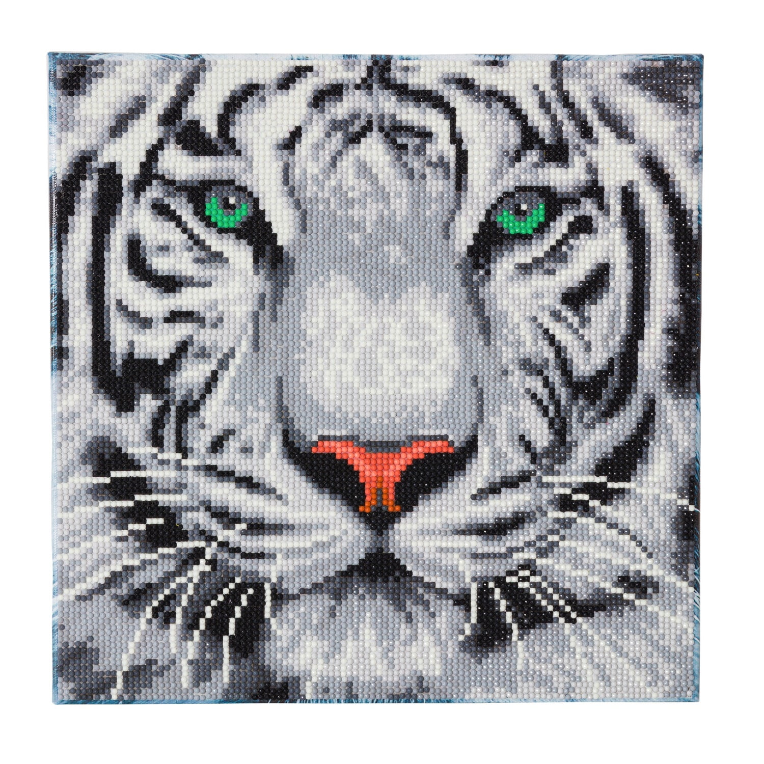 Crystal Art Loving Embrace Framed DIY Diamond Painting Craft Kit, White  Mama Tiger & Cub On Pre-Mounted On Stretched Canvas Wood Frame, XL Size: 65  X