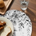 thumbnail image 3 of Grey Eucalyptus Round 15 Inch Placemats Set of 6, Botanical Leaves Aesthetics Flowers HeatResistant Non Slip Place Mats for Dining Table, Wipeable Braided Kitchen Table Mats for Housewarming, 3 of 9