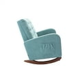 thumbnail image 2 of Upholstered Rocking Sofa Chair with Side Pocket Storage,Nursery Rocking Chair with High Backrest and Solid Wood Base,Recliner Glider Sofa Comfy Rocker Armchair for Living Room Bedroom,Mint Green, 2 of 7