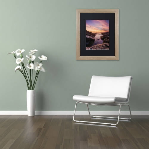 Trademark Fine Art "Beavertail Sunset" Canvas Art by Michael Blanchette Photography Black Matte, Birch Frame