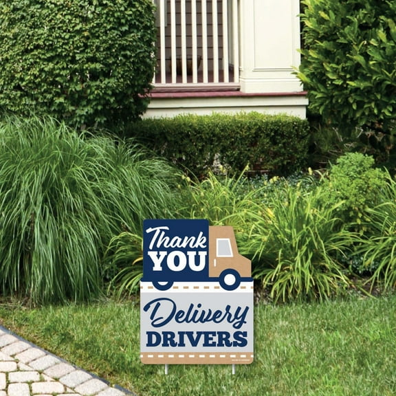 Big Dot of Happiness Thank You Delivery Drivers - Outdoor Lawn Sign - Appreciation Yard Sign - 1 Piece