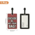 thumbnail image 2 of Uxcell Luggage Tag (Excuse Me, Not Your Bag), Funny Travel Baggage Bag Tag Suitcase Identifier Label for Women Men Burgundy, 2 of 6