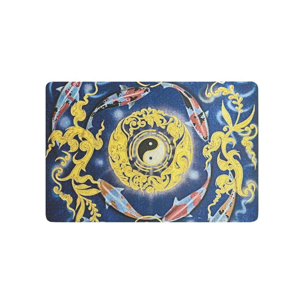 CADecor YinYang Door Mat Home Decor, Japan Japanese Koi Carps Indoor