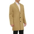 thumbnail image 4 of INSPIRE CHIC Men's Coats Solid Color Notched Collar Single Breasted Winter Long Coat XL Khaki, 4 of 7