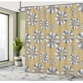 thumbnail image 4 of Ambesonne Floral Shower Curtain, Retro Abstract Daisy Pattern, 69"Wx84"L, Camel Dimgray, 4 of 4