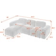 thumbnail image 4 of L-Shape Convertible Sectional Sofa, DIY Combination Modular Sofa with Thick Cushion, Oversized Accent Couch with Reversible Chaise, 4-Seater Sofa for Living Room Bedroom Apartment Office, Orange, 4 of 9