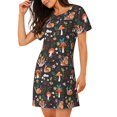 thumbnail image 2 of Easygdp Mushroom With Snails Camisón de manga corta para mujer, informal, estampado, 2 of 6