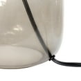thumbnail image 2 of Simple Designs  Glass Table Lamp with Fabric Shade, Smoke with White Shade, 2 of 9