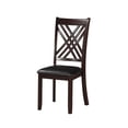 thumbnail image 6 of Acme Dining Chair Vegan Faux Leather Cross Lattice Set of 2 Black- Saltoro Sherpi Indoor Dining Chairs, 6 of 6