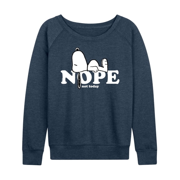Peanuts - Nope Snoopy - Women's French Terry Long Sleeve Pullover