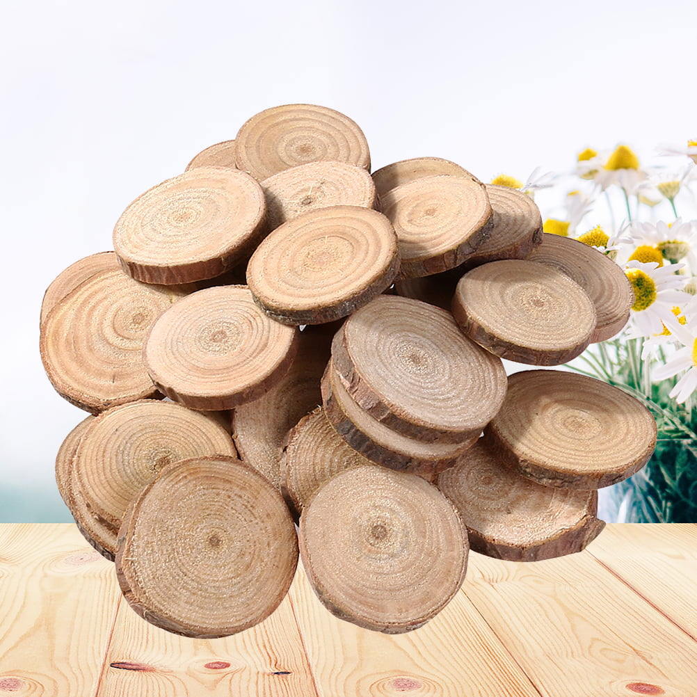 Wood Slices For DIY Crafts Log Discs Round Centerpiece Dried Natural 50Pcs 2-4CM