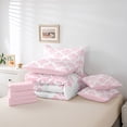 thumbnail image 5 of Erosebridal Vintage Dasmark Floral Bedding Sets Twin Size,Retro Gothic Theme Comforter Sets with Sheets,Lightpink Jacquard Design Bed in a Bag,Microfiber Bedroom Decoration Reversible,7-Piece, 5 of 7