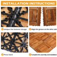 thumbnail image 6 of VINGLI Interlocking Deck Tiles, Anti-Slip Wood Tiles for All Weather, Outdoor/Indoor Flooring for Patio, Porch, Poolside, 11.8” x 11.8”, Circular Array (9 Pcs), 6 of 8