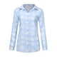 thumbnail image 4 of ICHUANYI Clearance Womens Fashion Casual Knot Floral Short Sleeves V-Neck Shirt Blouse Tops(Blue, S) ICHUANYI WER2023080906370, 4 of 9