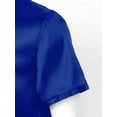 thumbnail image 5 of Alvivi Men Satin Nightgown V Neck Short Sleeve Sleepwear Solid Nightwear Royal_Blue XXL, 5 of 7