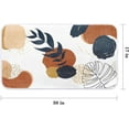 thumbnail image 2 of Bath Mat for Bathroom Boho Plant Green Brown Shaggy Bathroom Mat Non Silp Water Absorbent Bath Rug Soft Washable Floor Rug Round Lines Leaf for Tub Showers Laundry Room Decor, 2 of 6