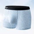 thumbnail image 4 of Aimik Hanes Men's Boxer Briefs, Breathable, Comfortable and Cotton Underwear-Light Blue L, 4 of 5
