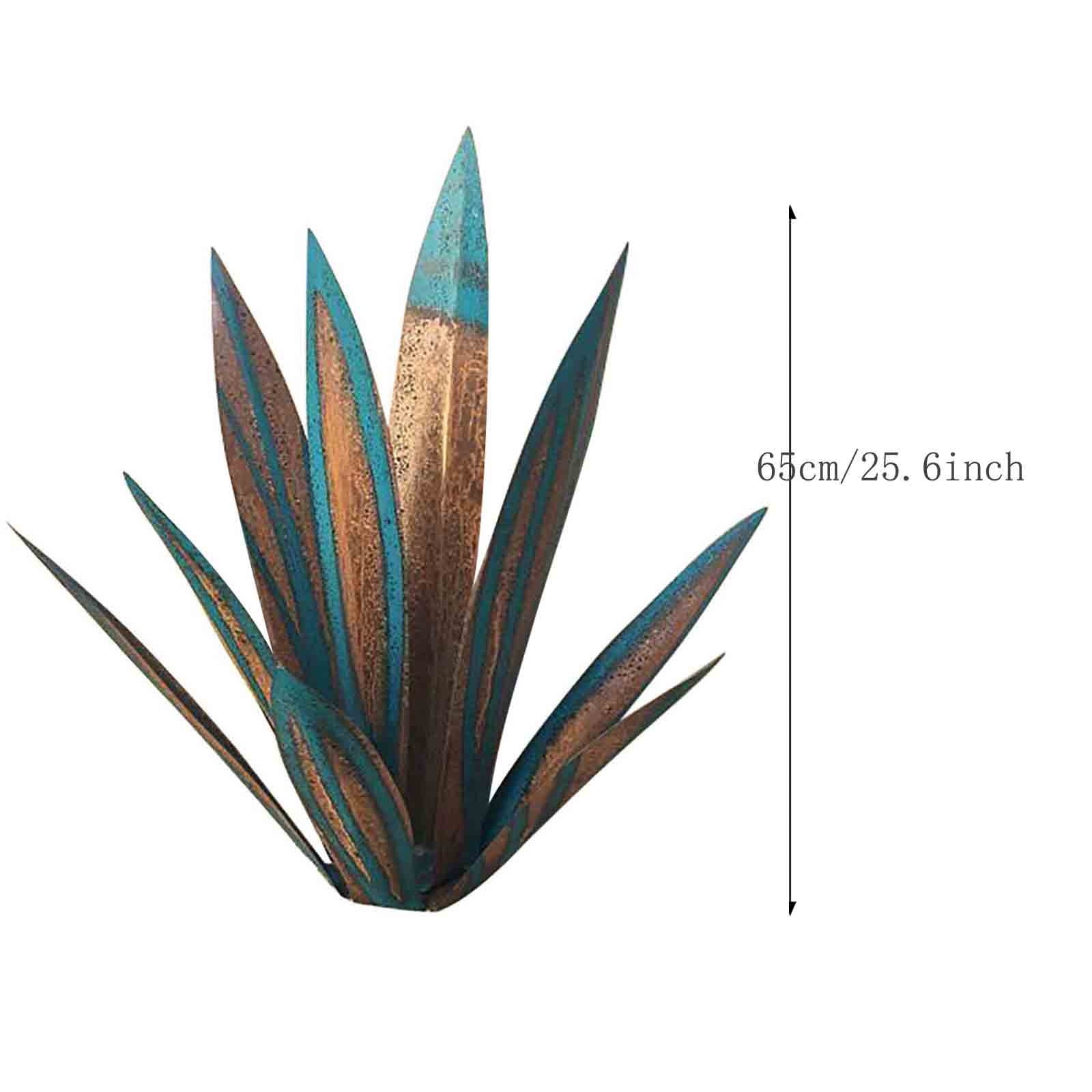 Kojanyu 25“ Metal Art Tequila Rustic Sculpture Garden Yard Sculpture Home Decor 9 Leaves
