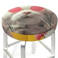 thumbnail image 3 of Picia Floral Sunglasses Cat Art Pattern Round Stool Covers Comfy Seat Covers Stretch Removable Washable Chair Slipcover Round Bar Chair Cushion Cover-14 inch, 3 of 7