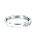 thumbnail image 2 of Channel Half Eternity Ring Wedding Band Round Pave CZ 925 Sterling Silver Size 7, 2 of 6