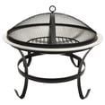 thumbnail image 4 of 2-in-1 Fire Pit and BBQ with Poker 22"x22"x19.3" Stainless Steel, 4 of 8