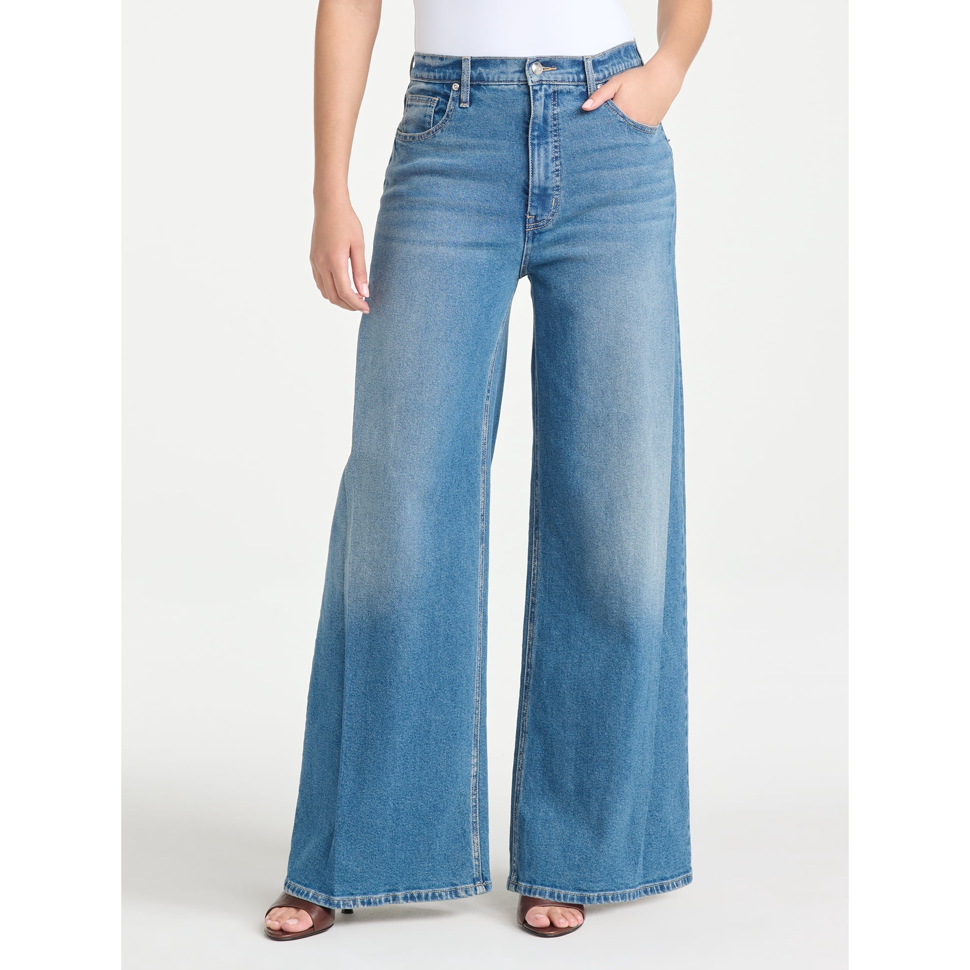Sofia Vergara Women's Pleated Wide Leg Jean, Sizes 0-20