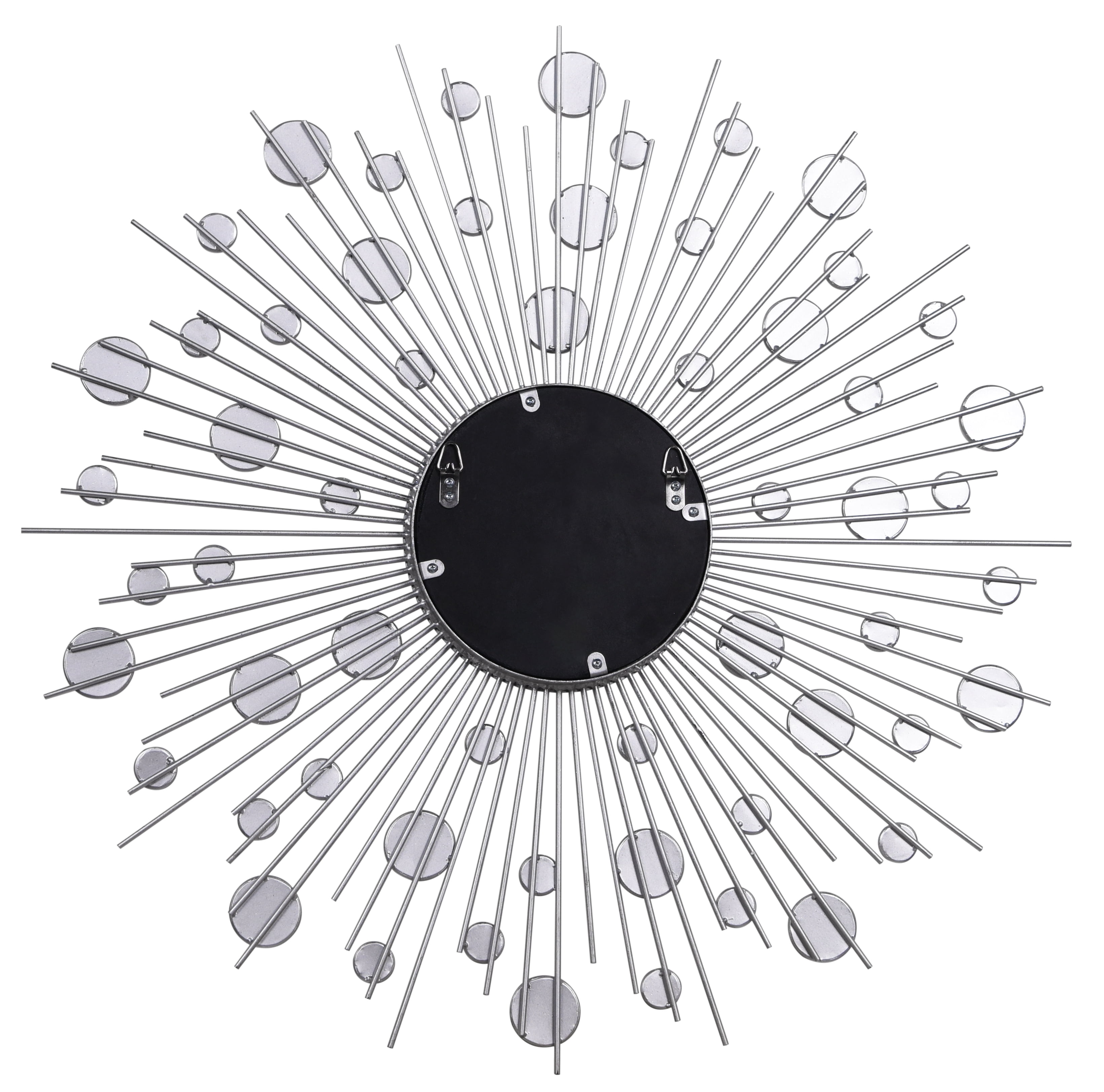 Empire Art Direct Milkyway I Sunburst Silver Round Wall Mirror, 36" x 36", Ready to Hang