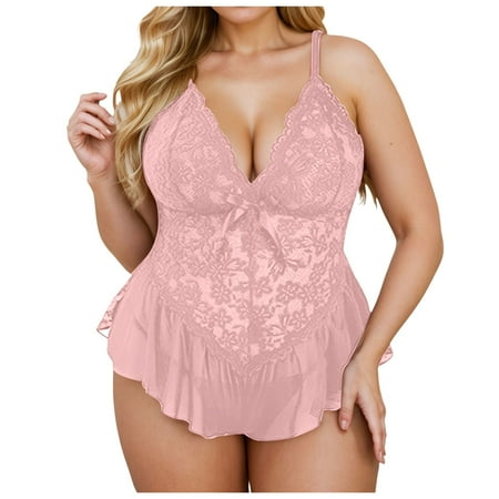 Ladies Nightgowns Womens Babydoll Dress Pink Dresses For Women Sexy Lace Lingerie For Women Babydoll Lingerie
