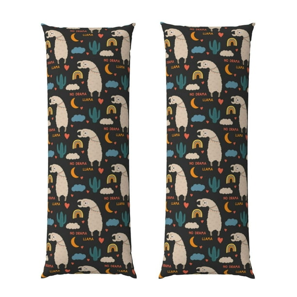 Balery Cute Alpaca Funda Protectora para Almohada Corporal de Algodón Hipoalergénico con Cierre(55 x 21 pulgadas), Almohadas No Incluidas