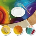 thumbnail image 4 of Colorful Tie Dye Circle Swirl Pattern Round Fitted Tablecloth with Elastic Edge,Dining Table Cover Waterproof,Outdoor Round Tablecloth for Camping,Dining,Indoor and Outdoor, 4 of 7
