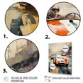 thumbnail image 3 of Designart "Rally of Vintage Race Cars III" Architecture Canvas Wall Art - Modern Orange Race Tracks Hallway Wall Art Decor, 3 of 6