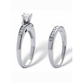 thumbnail image 2 of PalmBeach Jewelry 2 Piece 1 TCW Cubic Zirconia Bridal Ring Set in Sterling Silver, 2 of 5