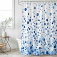 thumbnail image 4 of Blue Polka Dot Bathroom Shower Curtains with 12 Hooks Polyester Waterproof Shower Curtain for Stalls and Bathtubs Modern Art Abstract Watercolor Dot Decorative Bathroom Privacy Curtain 72x72 Inches, 4 of 8