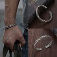 thumbnail image 1 of Pulsera trenzada de aleación Retro de moda para hombre, brazaletes de apertura masculinos hechos a mano Tmvgtek Para estrenar, 1 of 8
