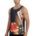 thumbnail image 2 of Fotbe Casino Poker Chips Pattern Men's Quick Dry Workout Tank Top Gym Muscle Tee Fitness Bodybuilding Sleeveless T Shirt Breathable Workout Shirt-X-Large, 2 of 9