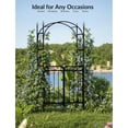 thumbnail image 2 of EastVita 8FT Garden Arch Arbor with Gate Black for Vines Flowers Roses Outdoor Decor, 2 of 7