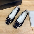 thumbnail image 4 of Black Womens Flat Shoes Slip On Casual Wear With Decorative Buckle Soft Mesh Upper for Everyday Comfort Available Size 9, 4 of 4