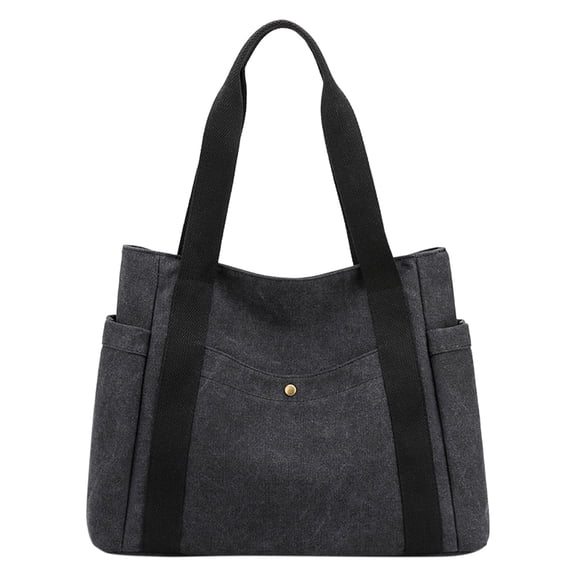 JUYGO Women Canvas Tote Handbags Multi Pocket Retro Casual Shoulder Bag Four Seasons Top Tote Purse Fashion Tote Shoulder Satchel Bags