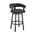 thumbnail image 6 of Lorin 26" Counter Height Swivel Bar Stool in Black Finish and Black Faux Leather, 6 of 12