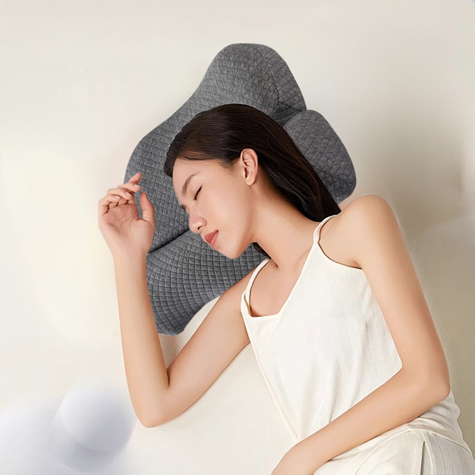 TTJ Ergonomic Cylindrical Cervical Foam Neck Pillow Memory Foam Bolster For Neck And Back Pain Relief Contour Support Breathable Removable Cover Washable Home Travel Pillow