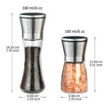 thumbnail image 3 of Salt and Pepper Grinders Set, 2 Pack of Glass Pepper Mills Shakers with Adjustable Coarseness, 3 of 7