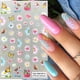 thumbnail image 4 of 5 Sheets Flower Nail Art Stickers Decals, 5D Sunflower Nail Stickers for Nail Art,3D Self-Adhesive Engraved Nail Art Supplies Yellow Floral Small Dais, 4 of 4