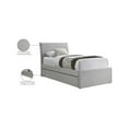 thumbnail image 2 of Meridian Furniture Myles Grey Linen Textured Fabric Twin Trundle Bed, 2 of 8